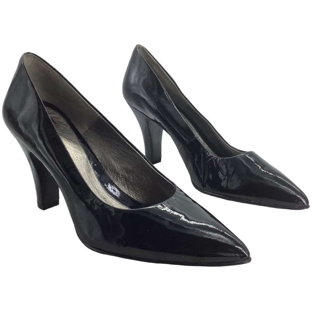 Sofft Dress Pumps 3.5" Heels Shoes Women Size 11 Black Patent Leather 1046511